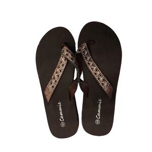 CAMMIE Womens 2" Wedge Platform Flip Flops Sandals‎ Bling Thong Jewelry Style S8
